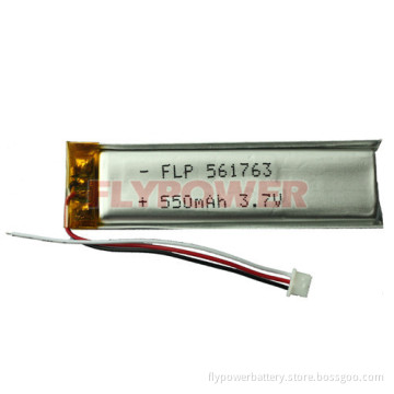 3.7V 550mAh Lithium Ion Polymer Battery Pack (1S1P of FLP-561763)